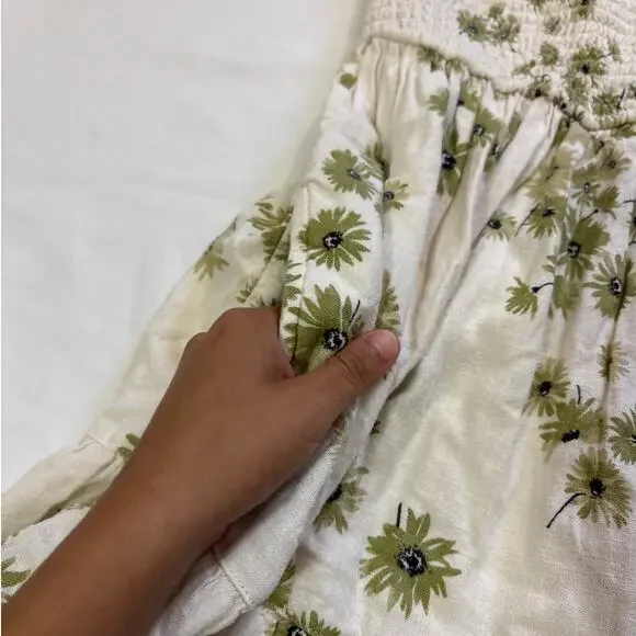 Abercrombie & Fitch Womens XS Petite Dede Emily Flowy Linen Blend Midi Dress - Picture 6 of 10